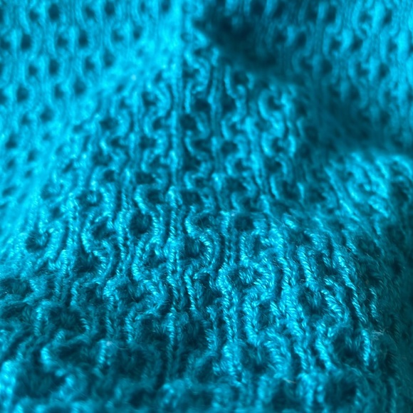 Vintage blue knit cap sleeve sweater top - Picture 6 of 6